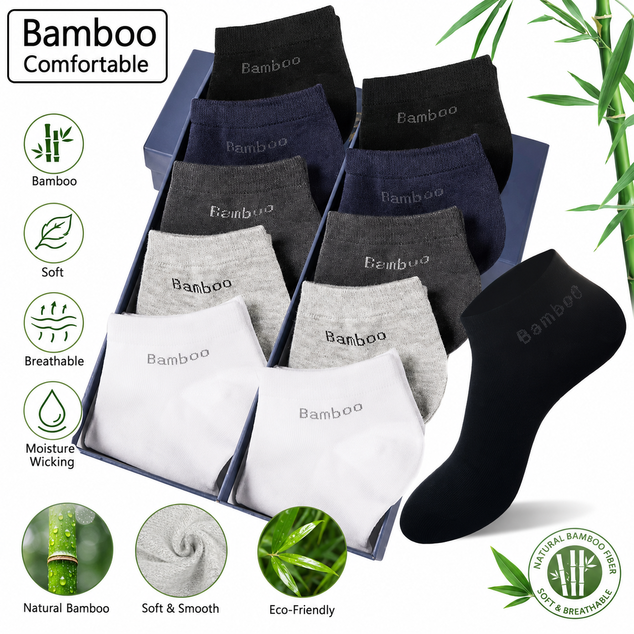 UMWAVE™ Men's Bamboo Fiber Anti-Bacterial Socks