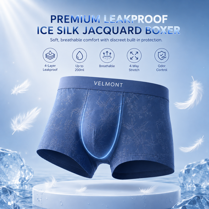 🌊 LAST DEAL 70% OFF 💥 Velmont™ Premium Leakproof Ice Silk Jacquard Men's Boxer