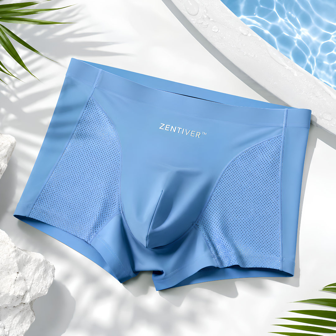🔥 SUMMER SALE 60% OFF 🌬️ ZENTIVER™ Washable Ultra-Cooling Silk Leakproof Boxers 🍃