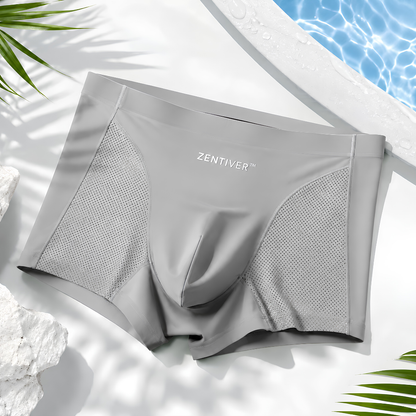 🔥 SUMMER SALE 60% OFF 🌬️ ZENTIVER™ Washable Ultra-Cooling Silk Leakproof Boxers 🍃