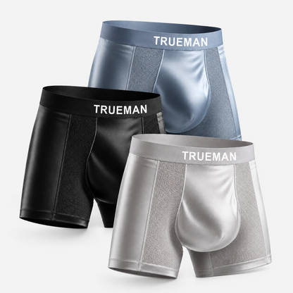 LAST DAY 70% OFF 💎 TRUEMAN™ Premium Leakproof Bamboo IceSilk Boxer Briefs – Cooling All-Day Comfort
