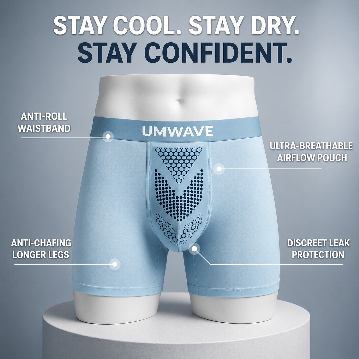2026 UPGRADED - 60% OFF 🔥 UMWAVE™ Ultra Thin Ice Silk Leakproof Boxer
