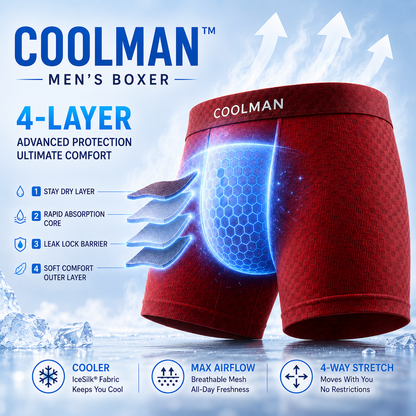 🌊 LAST DEAL 70% OFF ❄ CoolMan™ Premium Leakproof IceSilk Men's Boxer