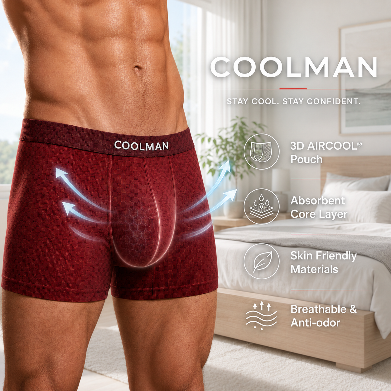 🌊 LAST DEAL 70% OFF ❄ CoolMan™ Premium Leakproof IceSilk Men's Boxer