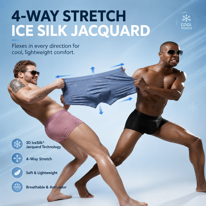🌊 LAST DEAL 70% OFF 💥 Velmont™ Premium Leakproof Ice Silk Jacquard Men's Boxer