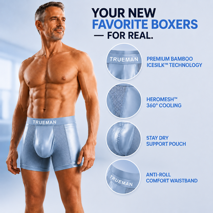 2026 UPGRADED - 60% OFF 💎 TRUEMAN™ Premium Leakproof Bamboo IceSilk Boxer