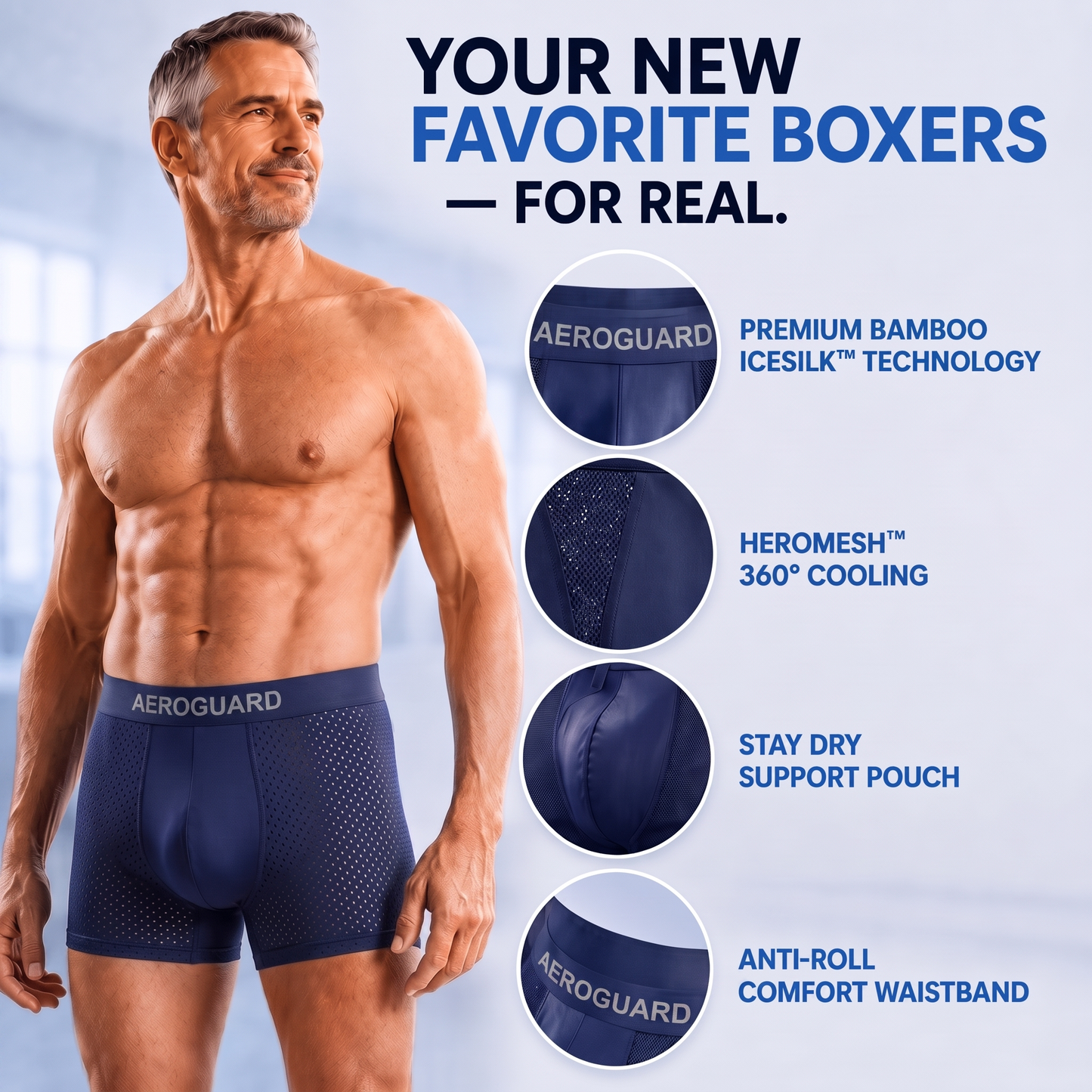 ⚡ 60% OFF TODAY | AeroGuard™ Premium Leakproof IceSilk Cooling Boxer